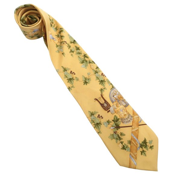 vtg LEONARD PARIS Silk Tie Heraldic print Design #71067